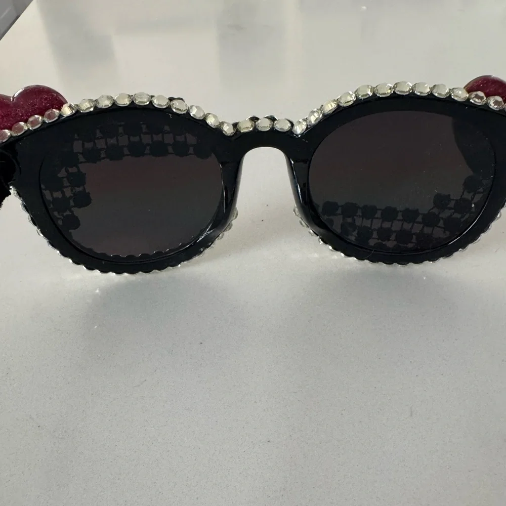 Handmade Colorful Heart Embellished Sunglasses